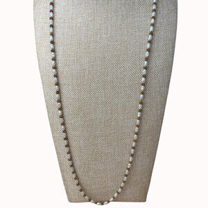 Anne Klein Vintage Long Faux Pearl & Gold-Tone Beaded Necklace Double Strand Wea